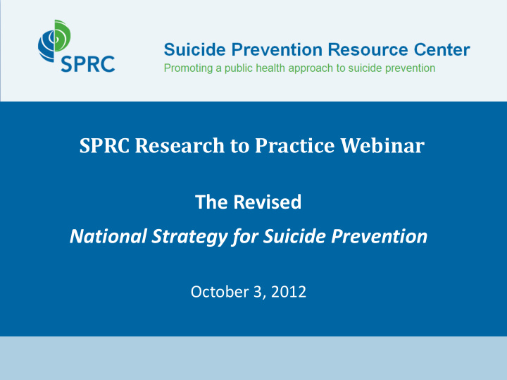 sprc research to practice webinar