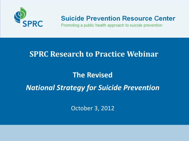 sprc research to practice webinar