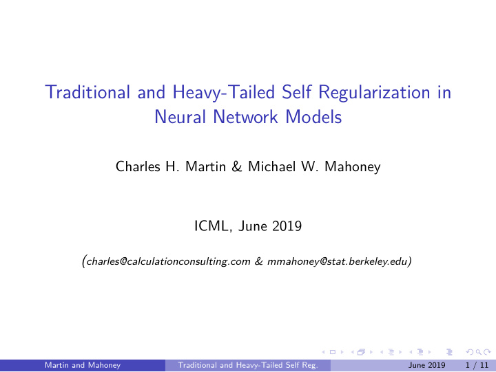 traditional and heavy tailed self regularization in