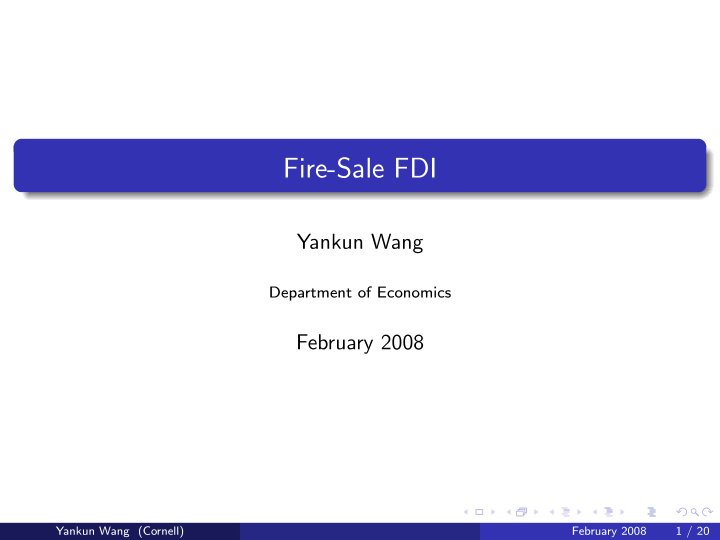 fire sale fdi