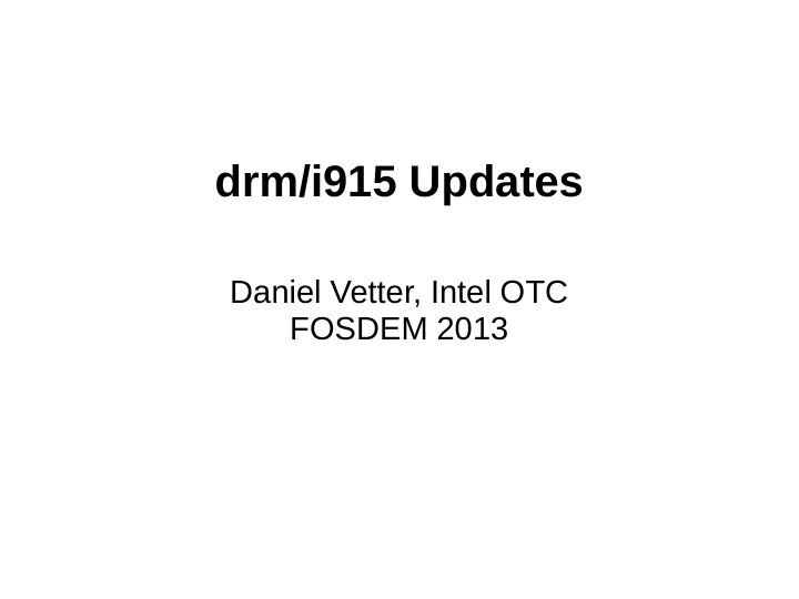 drm i915 updates