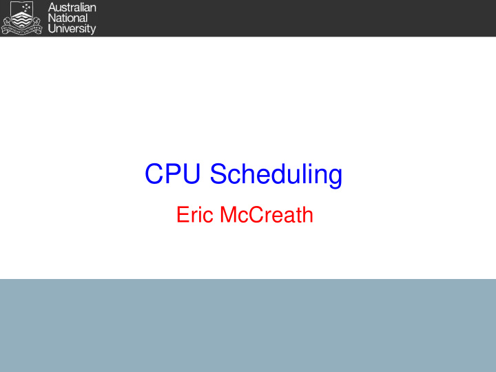 cpu scheduling