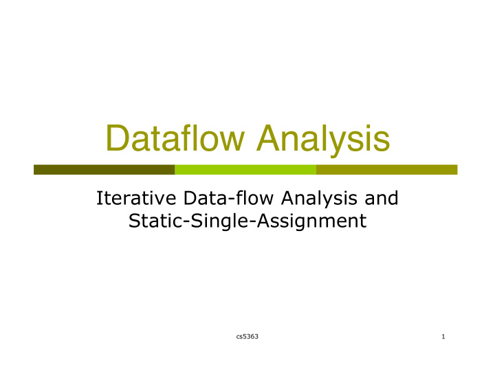 dataflow analysis