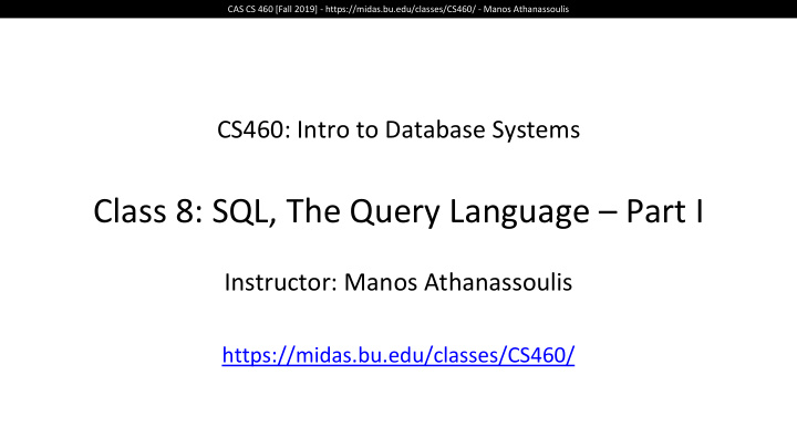 class 8 sql the query language part i