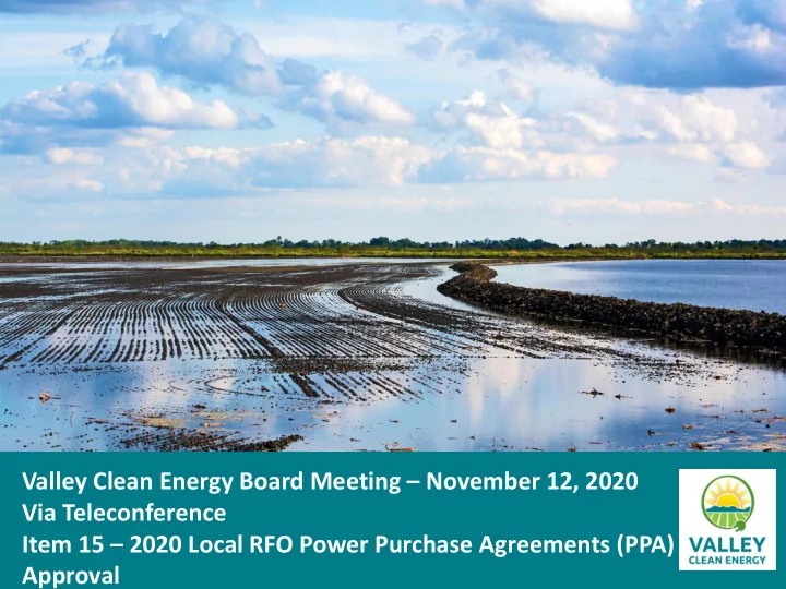 valley clean energy board meeting november 12 2020 via