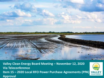 Valley Clean Energy Board Meeting  November 12, 2020  Via Teleconference Item 15  2020 Local