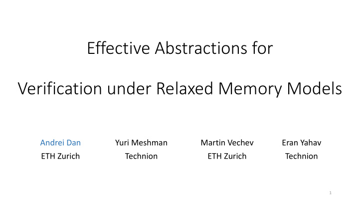 effective abstractions for verification under relaxed