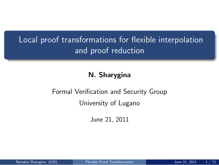 local proof transformations for flexible interpolation