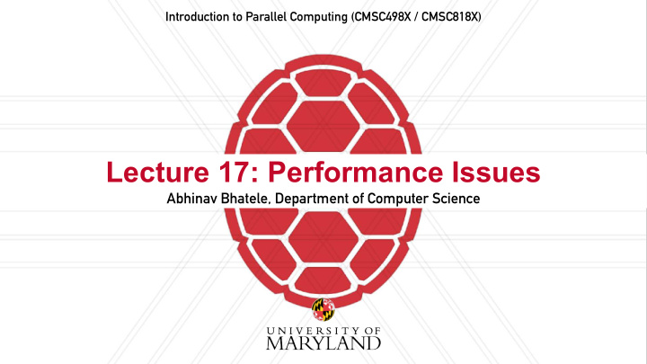 lecture 17 performance issues