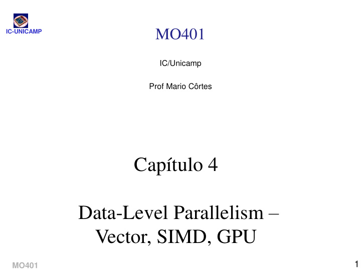 data level parallelism vector simd gpu 1 mo401 t picos ic