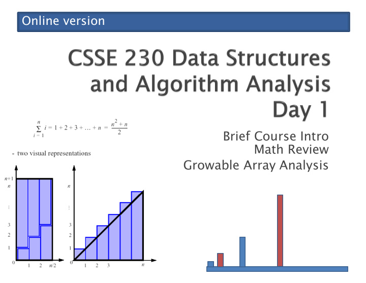 brief course intro math review growable array analysis