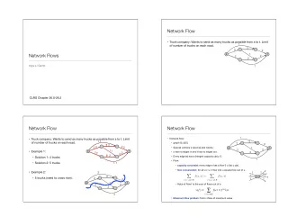 Network Flow  Truck company: Wants to send as many trucks as possible from s to t. Limit  1  of
