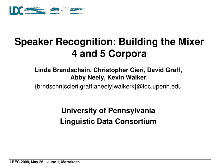 speaker recognition building the mixer