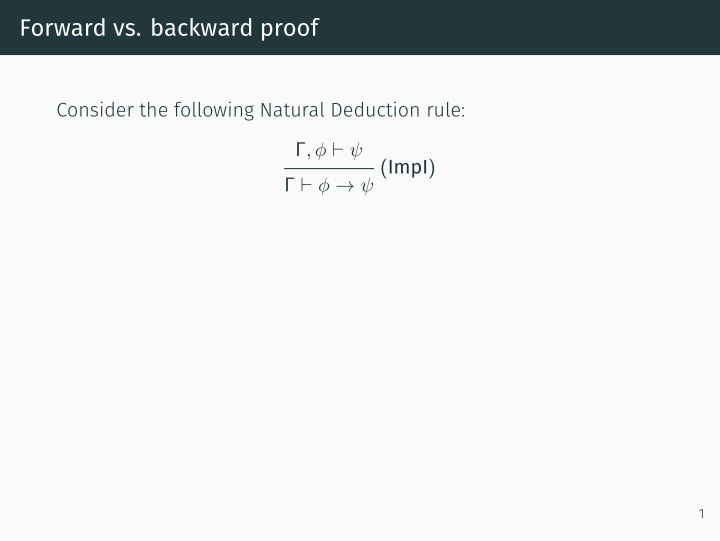 forward vs backward proof