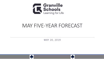 MAY FIVE-YEAR FORECAST  MAY 20, 2019  Fiscal Year  Fiscal Year  Fiscal Year  Fiscal Year  Fiscal