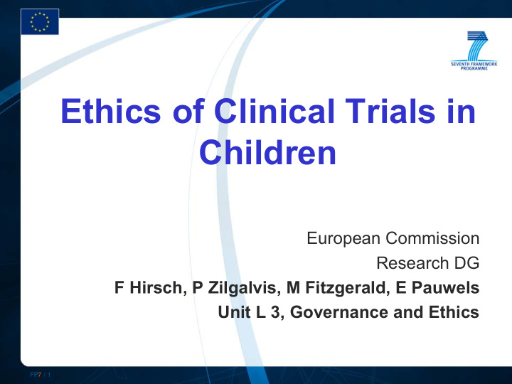 ethics of clinical trials in children