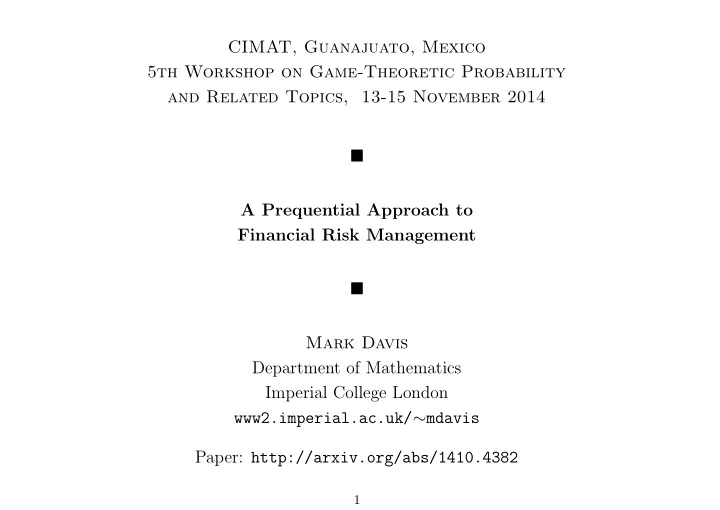 cimat guanajuato mexico 5th workshop on game theoretic