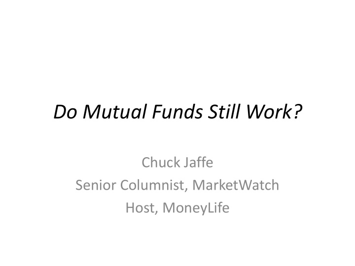 do mutual funds still work