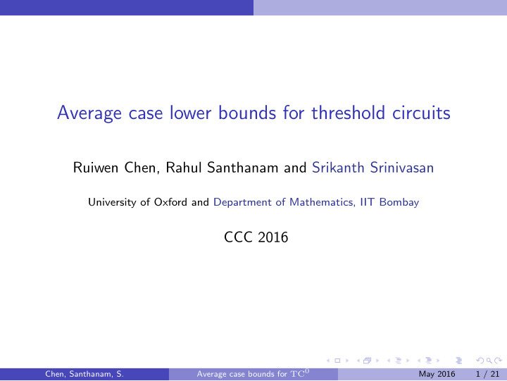 average case lower bounds for threshold circuits