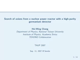 Search of axions from a nuclear power reactor with a high-purity  germanium detector  Hsi-Ming