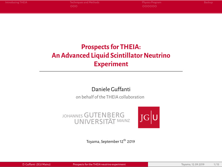 prospects for theia an advanced liquid scintillator