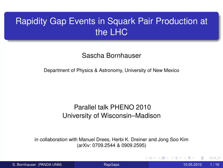 rapidity gap events in squark pair production at the lhc