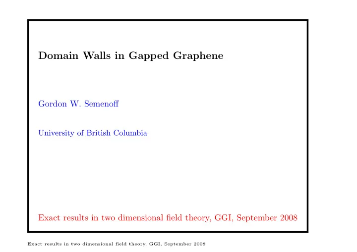 domain walls in gapped graphene