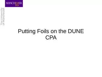 Putting Foils on the DUNE  CPA  Introduction  We are setting up a small working group to develop