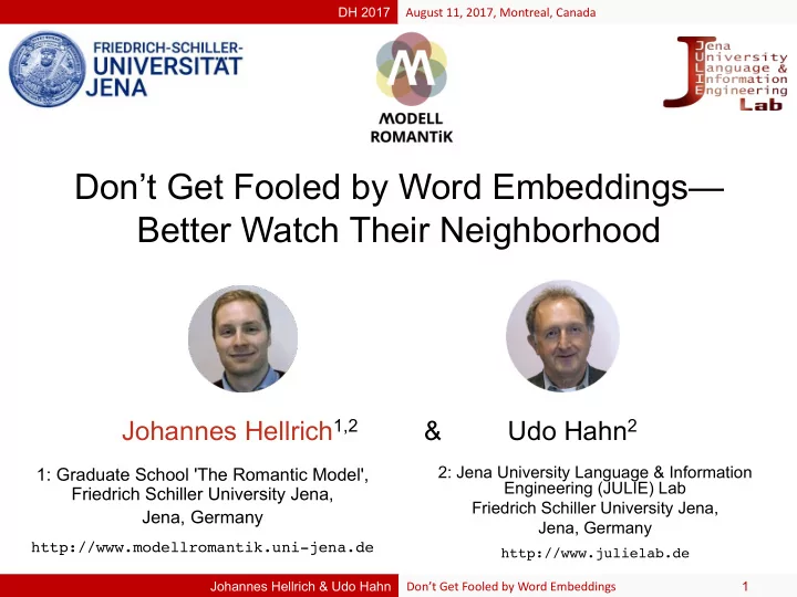 don t get fooled by word embeddings better watch their