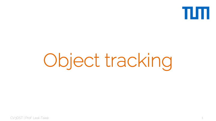 objec bject t tra tracking