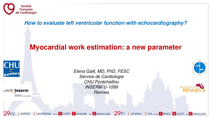 myocardial work estimation a new parameter