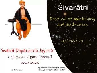 ivar  tri  Festival of awakening  and meditation  02/21/2020  Sw Sw  m  Day  nanda