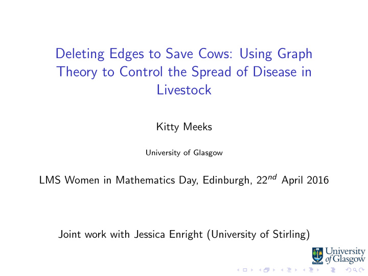 deleting edges to save cows using graph theory to control