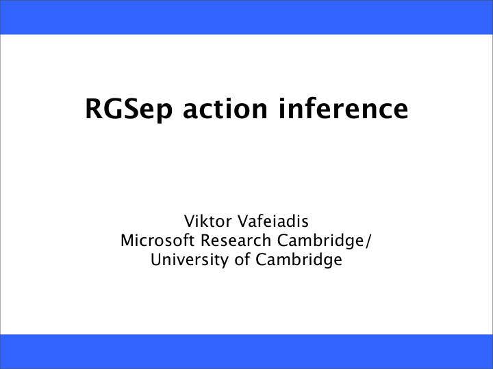 rgsep action inference