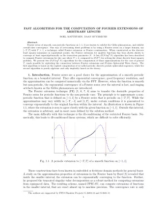 FAST ALGORITHMS FOR THE COMPUTATION OF FOURIER EXTENSIONS OF  ARBITRARY LENGTH  ROEL MATTHYSEN,