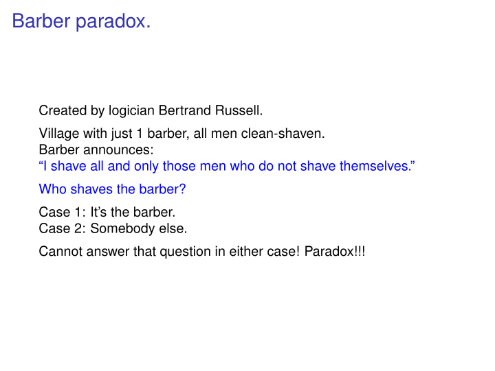 barber paradox