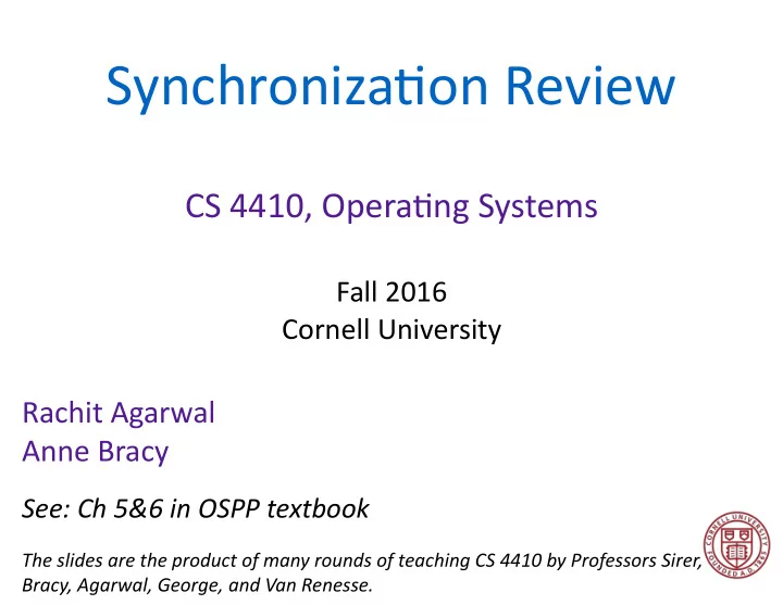 synchroniza on review
