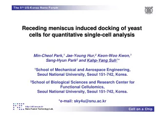 Receding meniscus induced docking of yeast  Receding meniscus induced docking of yeast  cells for