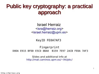 Public key cryptography: a practical  Public key cryptography: a practical  approach  approach