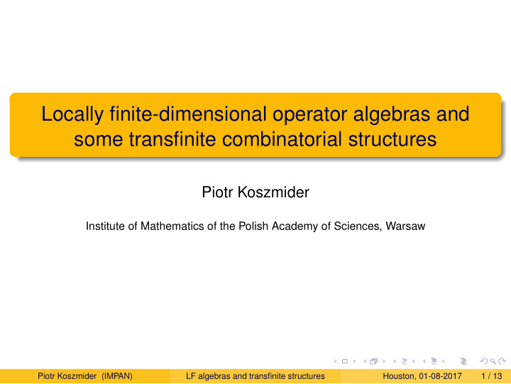 locally finite dimensional operator algebras and some