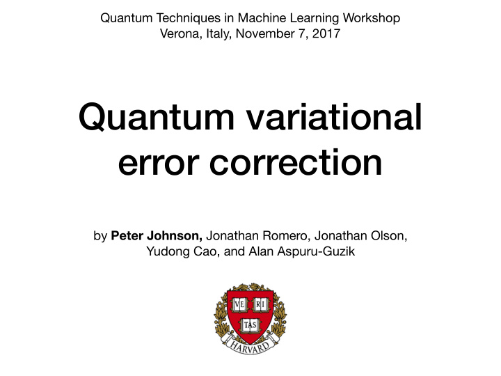 quantum variational error correction