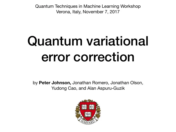 quantum variational error correction