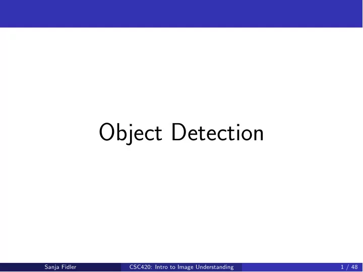object detection