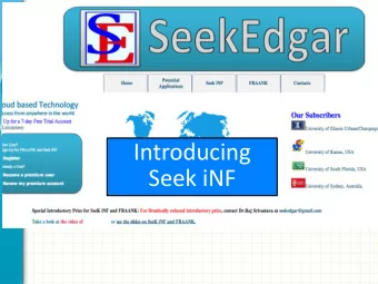 Seek iNF  Search  in Seconds (1994  2014) 1994  2014 with Daily Updates  Search SEC Filings