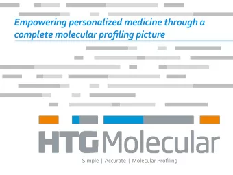 Empowering  personalized  medicine  through  a    complete  molecular