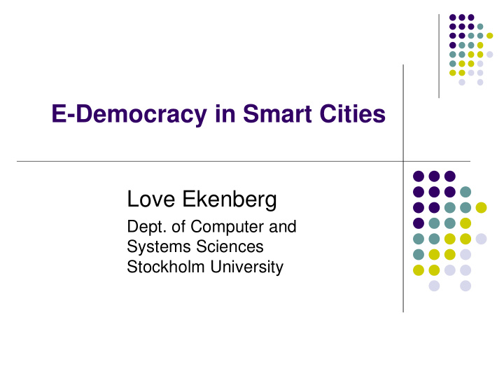 e democracy in smart cities