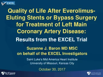 Quality of Life After Everolimus-  Eluting Stents or Bypass Surgery  for Treatment of Left Main