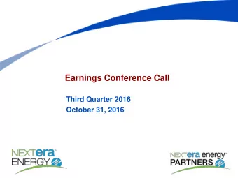 Earnings Conference Call  Third Quarter 2016  October 31, 2016  Cautionary Statements And Risk