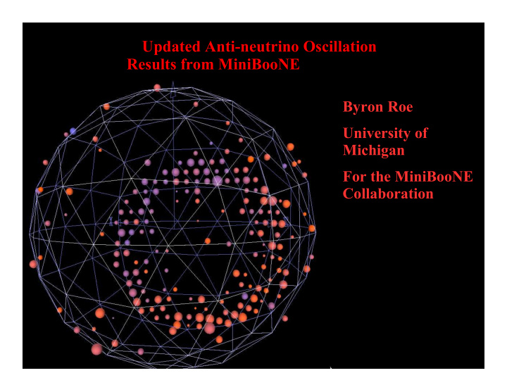 updated anti neutrino oscillation results from miniboone