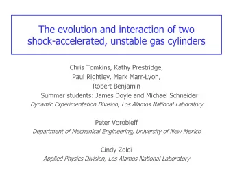 The evolution and interaction of two  shock-accelerated, unstable gas cylinders  Chris Tomkins,
